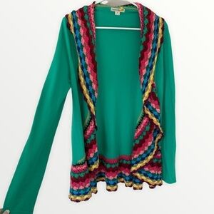 Double Zero Rainbow Striped Knit Cardigan Size S